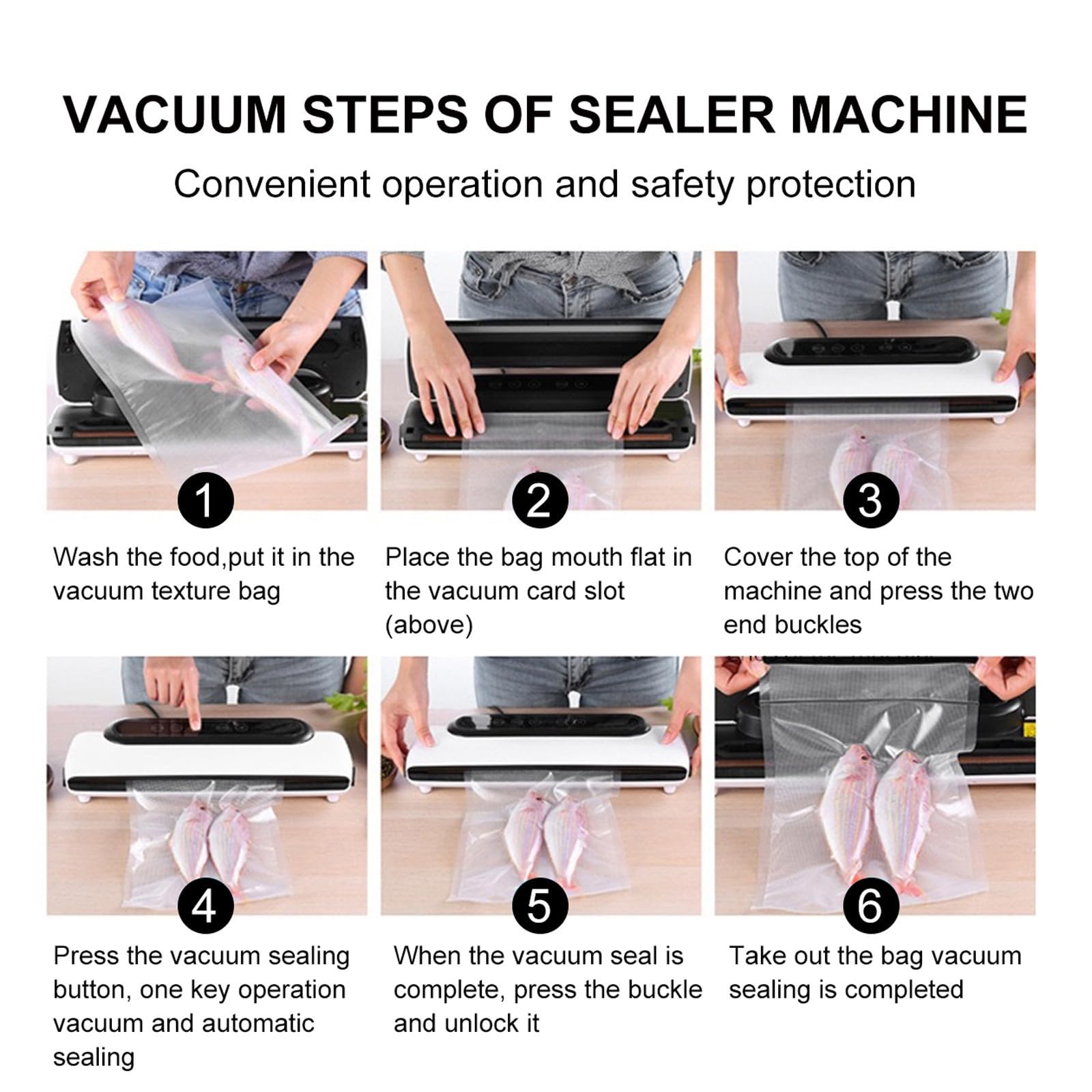 Sigillatrice Sottovuoto Abs Automatica per Alimenti, Macchina Piccola | Conservazione del Liquido Nutriente, Set 1 Pezzo, Uso in Negozi di Pesce e Carne