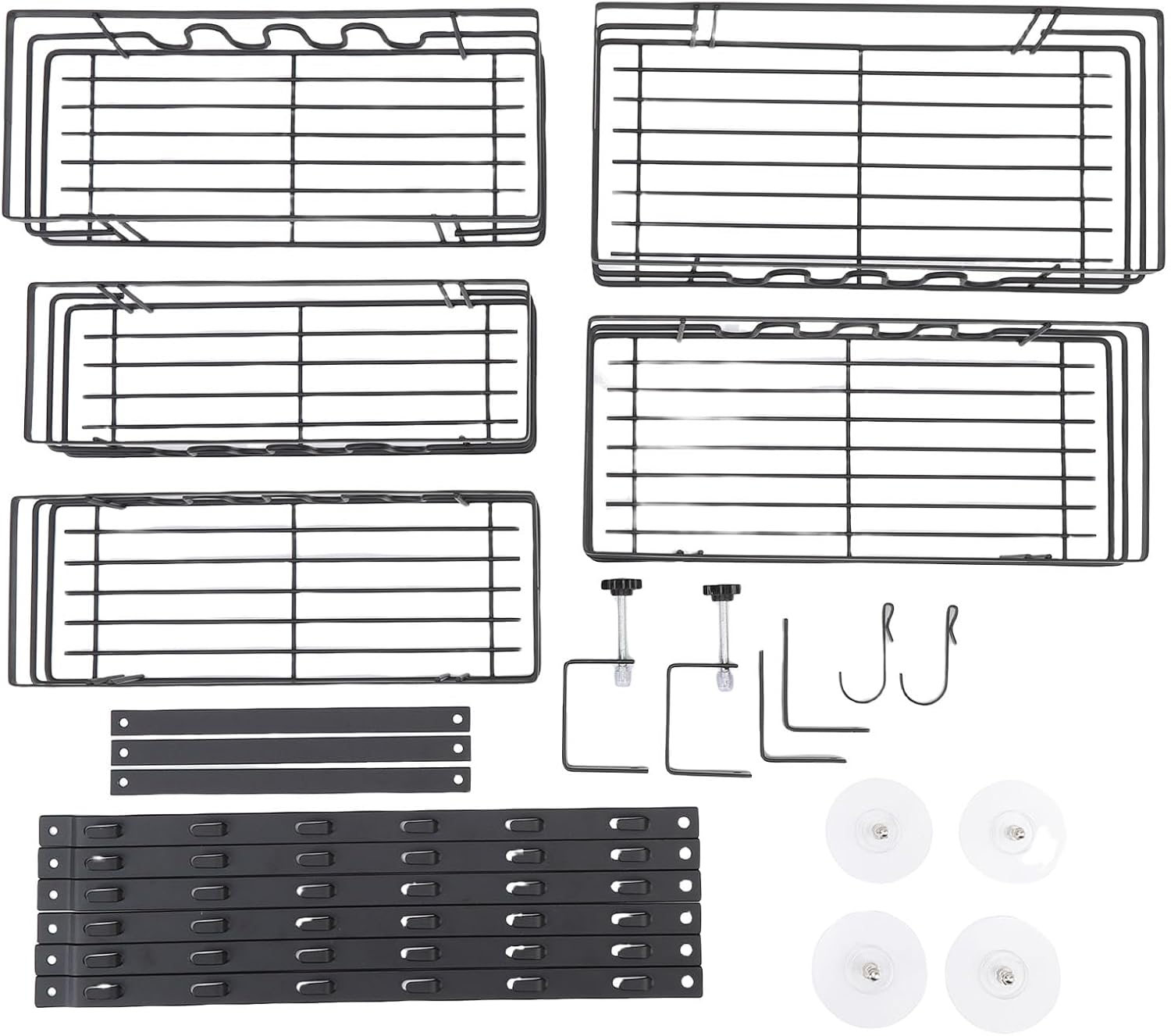 Haofy Over The Door Rack Organizer 5 Tier Punchless Hanging Shelf Carbon Steel Construction for Seasonings Cans Fits Cabinet Pantry Doors