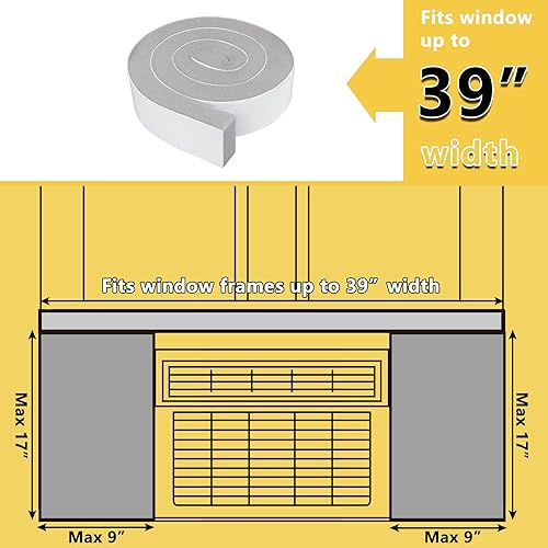 Miniatura 2 de Panel aislado de espuma para aire acondicionado de ventana, 17 pulgadas de alto x 9 pulgadas de ancho, protección para todas las estaciones, kit de