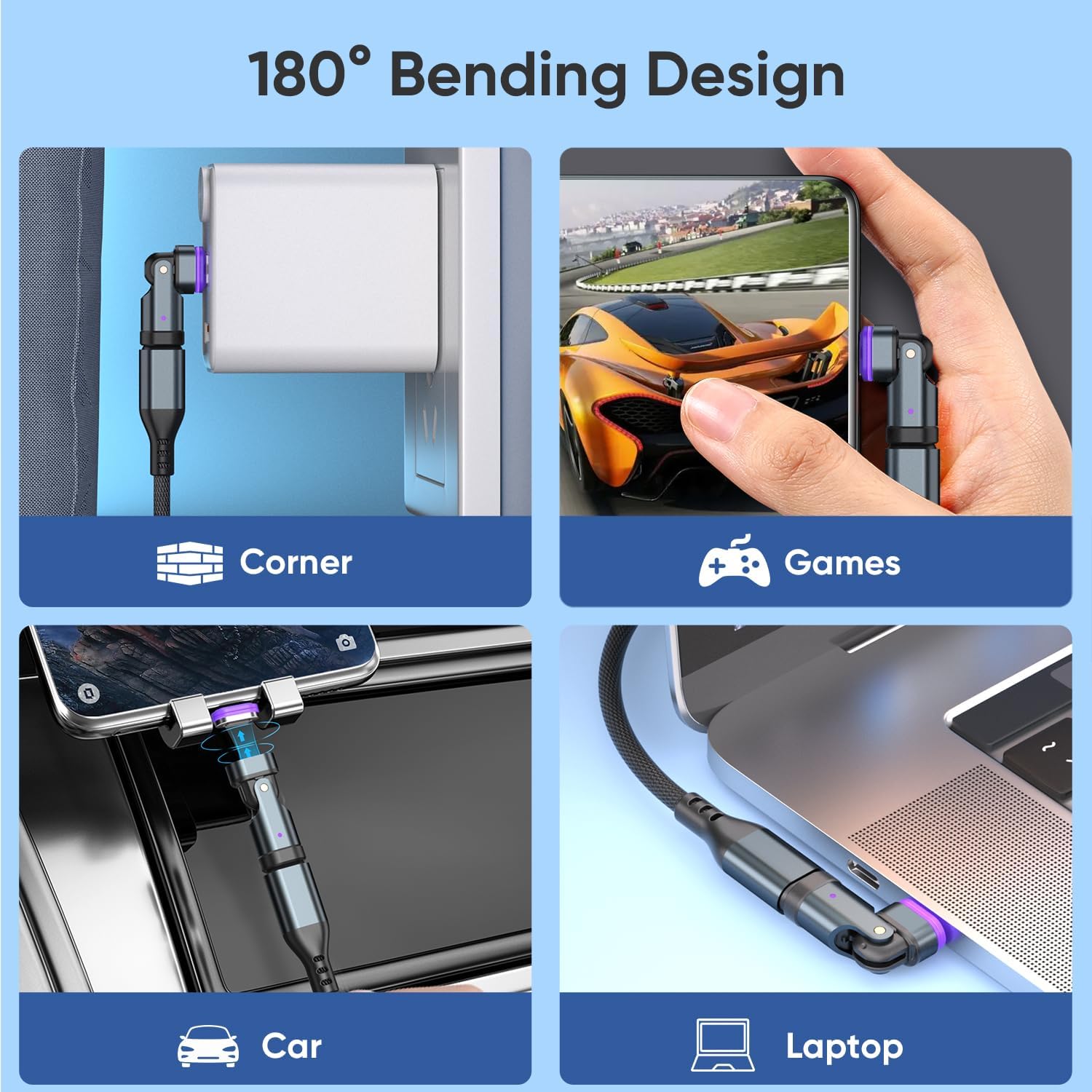 PD 240W 16PIN USB C Magnetic Adapter Micro USB Tips Connector 180 Degree Rotate, USB Charging Device and Data Transmission for Smartphone, Notebook (Silvery 2 Pack 6 Tips)