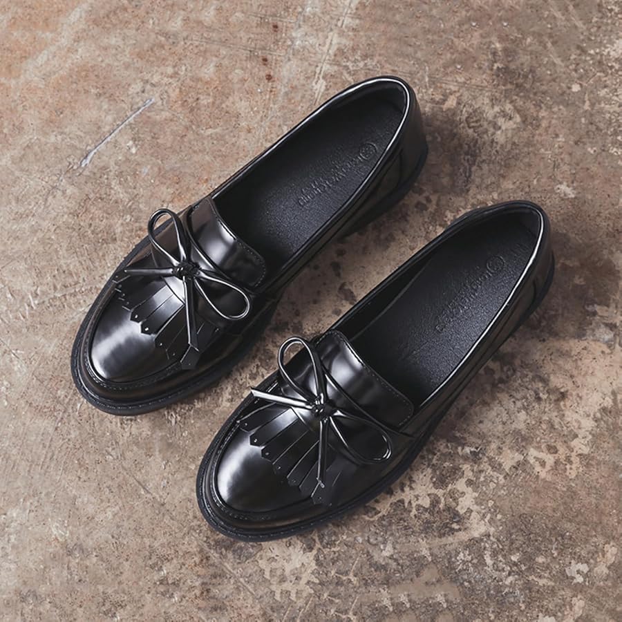 Amazon | [ムリョシューズ] タッセル付き ローファー レディース 学生