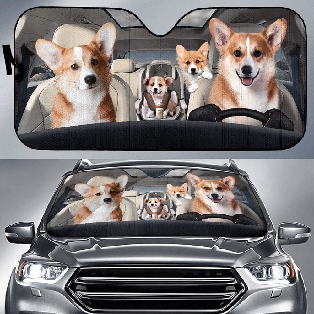 Discover Cute Corgi Dog Car Windshield Sun Shade Corgi Driving Front Window Sunshade