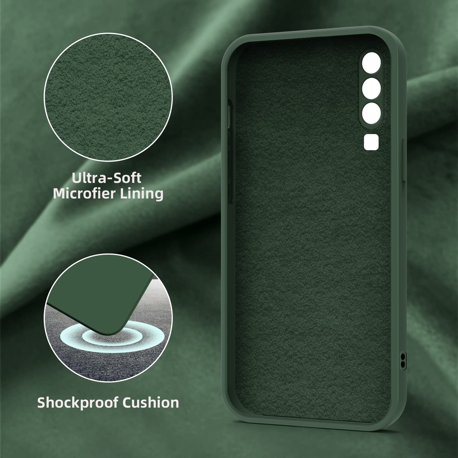 Huawei P30 Hülle Aus Silikon - Ultra Dünn, Mit Mikrofaser & Kameraschutz (schwarz)