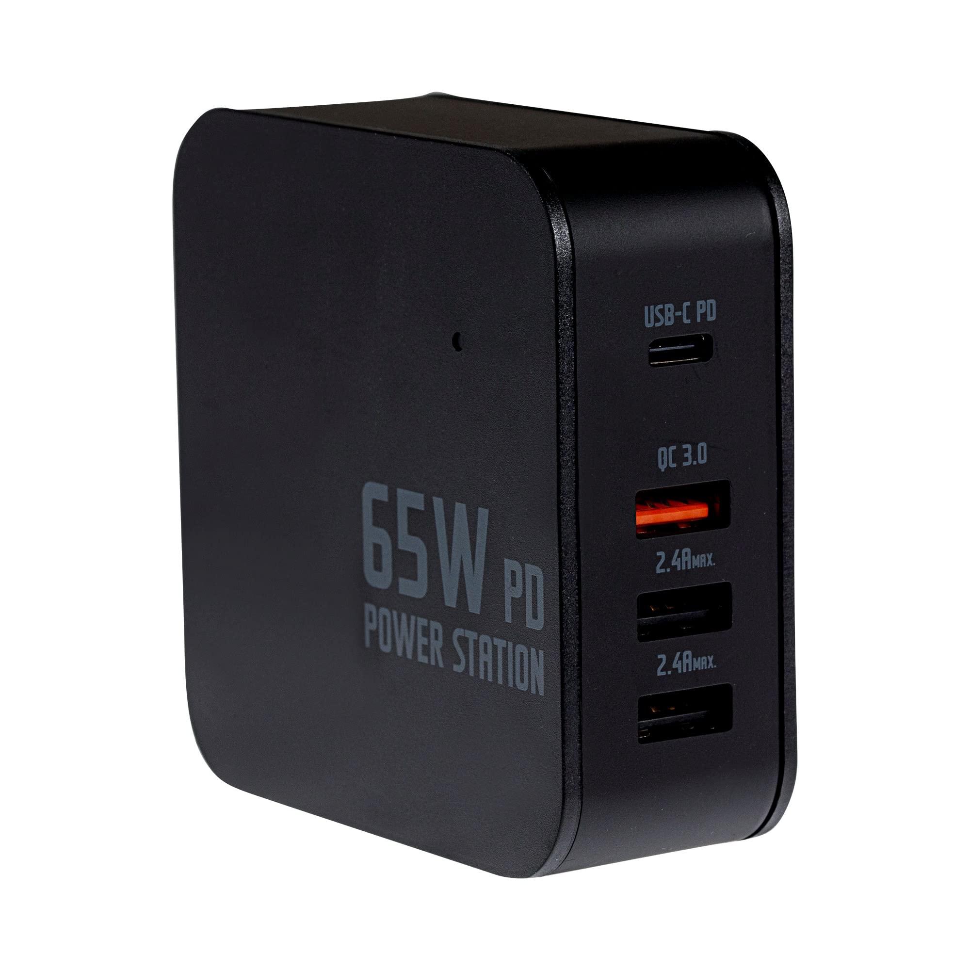 Maplin 65W GaN USB-C Laptop Charger - 1x USB-C, 3x USB-A Ports, Black