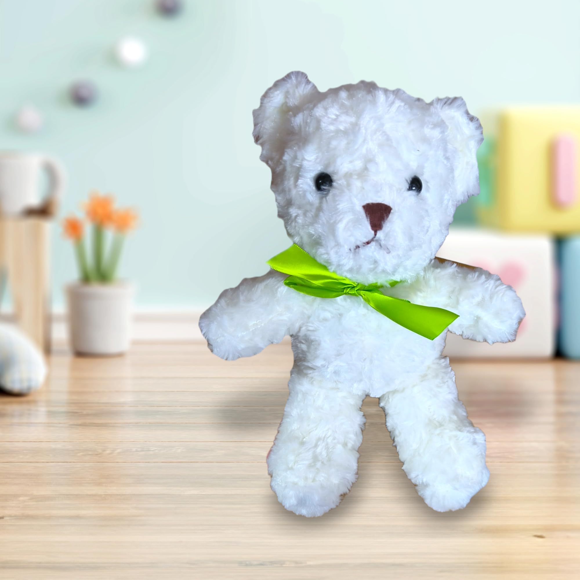 Bateu Cute Stuffed Animals with Bow Ties Plush Toys | Soft Toys for Kids Girls Teddy Bears Plush Toys for Children and Adults (White, Small)