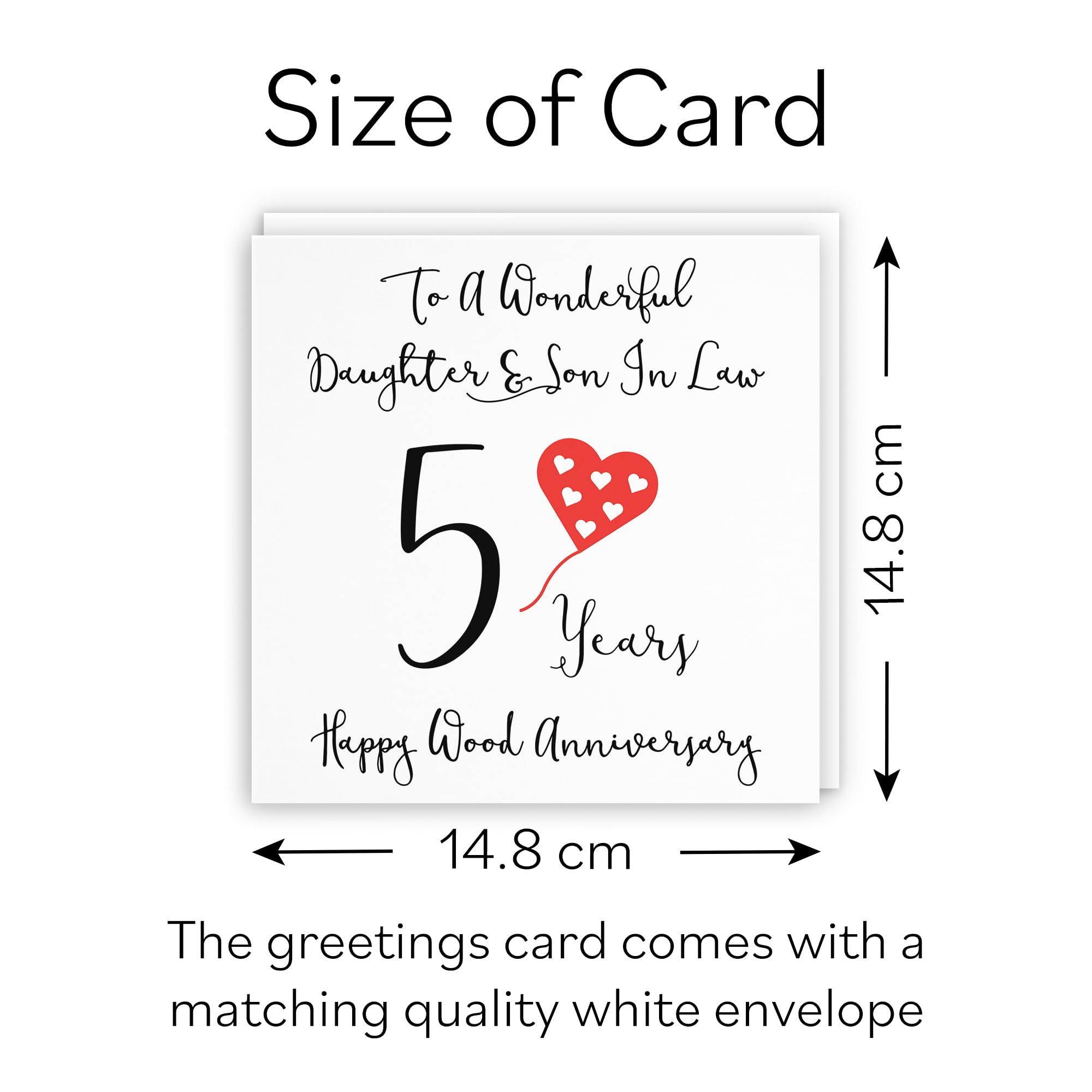 Hunts England, Daughter And Son In Law 5th Anniversary Card, To A Wonderful Daughter & Son In Law, 5 Years - Image 4