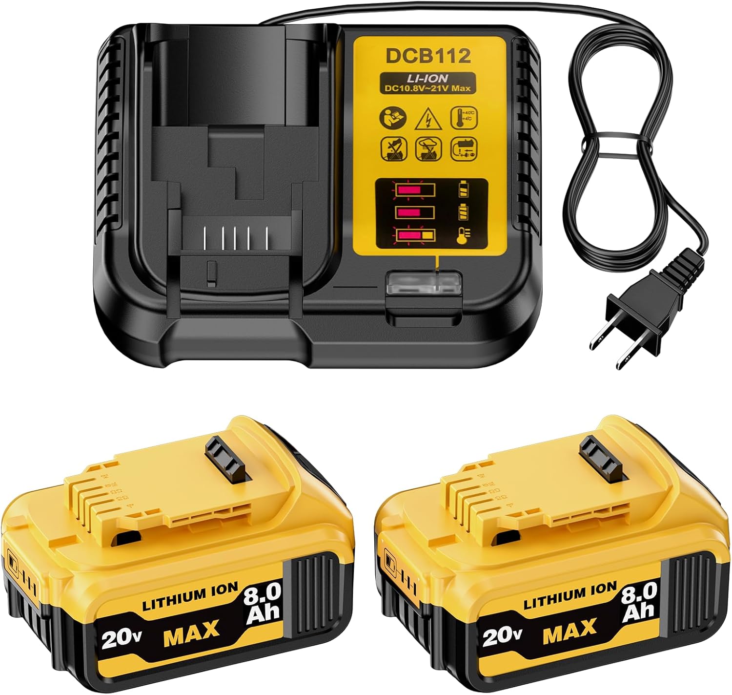 8.0Ah DCB206 replacement for Dewalt 20V Max battery