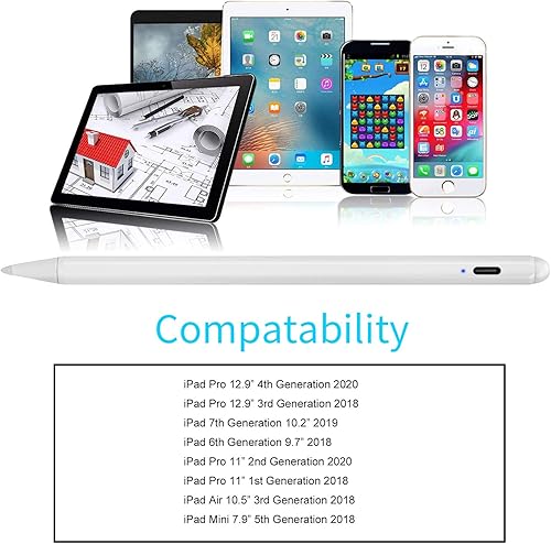 Miniatura 2 de 2022 iPad Pro de 12.9 pulgadas 543 generación con rechazo de palma, lápiz digital inteligente con punta de plástico activo para Apple iPad Pro de