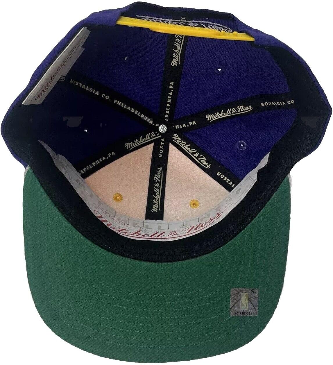Mitchell & Ness Los Angeles Lakers NBA Block Out Snapback Hat Cap Gold/Purple - Image 6