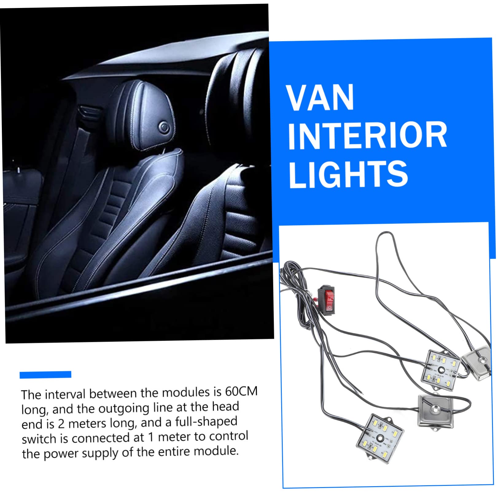 Gatuida Luz Interior LED de 12 V 48 Leds 5730, Luz Fría, para Remolque