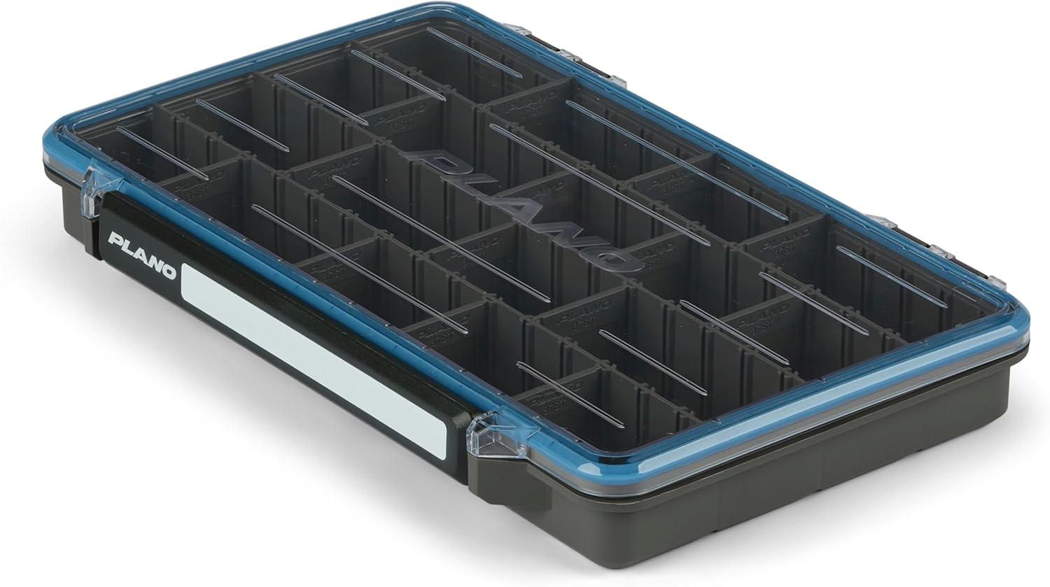 Plano StowAway 3700 Waterproof Stow Tackle Box, IPX7 Waterproof, with Rustricor, Single Latch Design, Transparent DuraView Lid, Stackable Storage for Fishing Bait, Lures and Gear