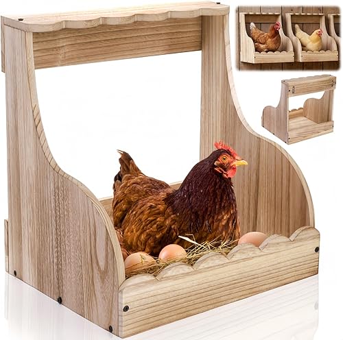 Tlence Caja de anidación de pollo de un solo compartimento, 14.5 x 13.75 x 13.75