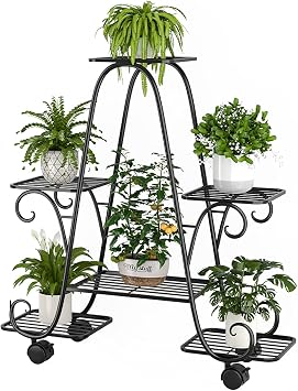 Plants Stand Indoor, Flower Display Stand, Potted Display Rack for Room Corner Balcony Garden Patio and So OnBlack