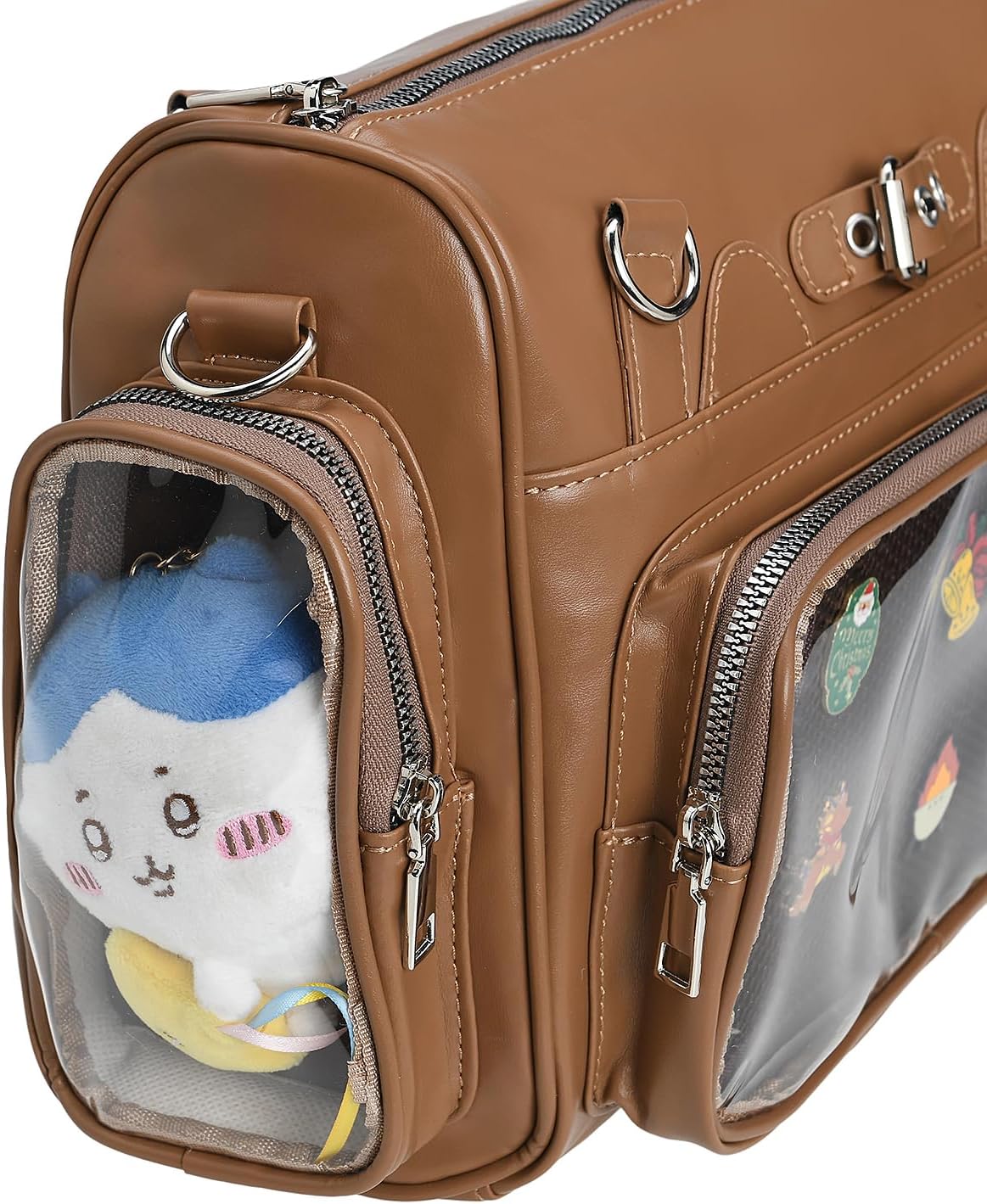 Kawaii Y2k Style Ita Bag - Multi-Purpose Backpack Crossbody Bag Shoulder Bag, 5.9'' Doll & Enamel Pin Display