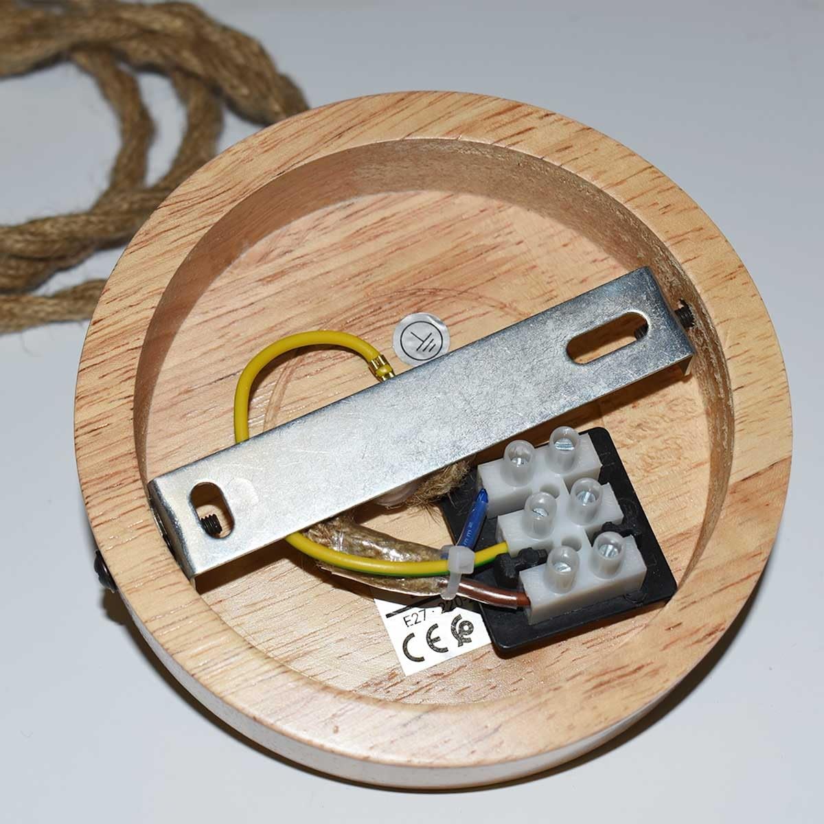 BARCELONA LED - Lámpara colgante de mimbre Hanna. Estilo Boho Rústica – Pantalla artesanal natural, Cable ajustable de Cuerda – Lámpara colgante para isla cocina, dormitorio, comedor o salón