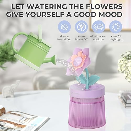 Miniatura 3 de Gardenia - Humidificador pequeño para plantas, mini humidificadores de niebla fría para dormitorio, humidificadores personales de escritorio con