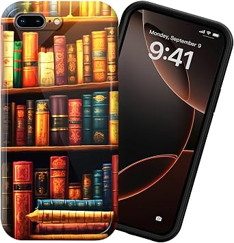 for iPhone 7 Plus 5.5" Phone Case Hard PC Shell Full Protection Shockproof Protective Cover for iPhone 7 Plus 5.5",Vintage Bookshelf