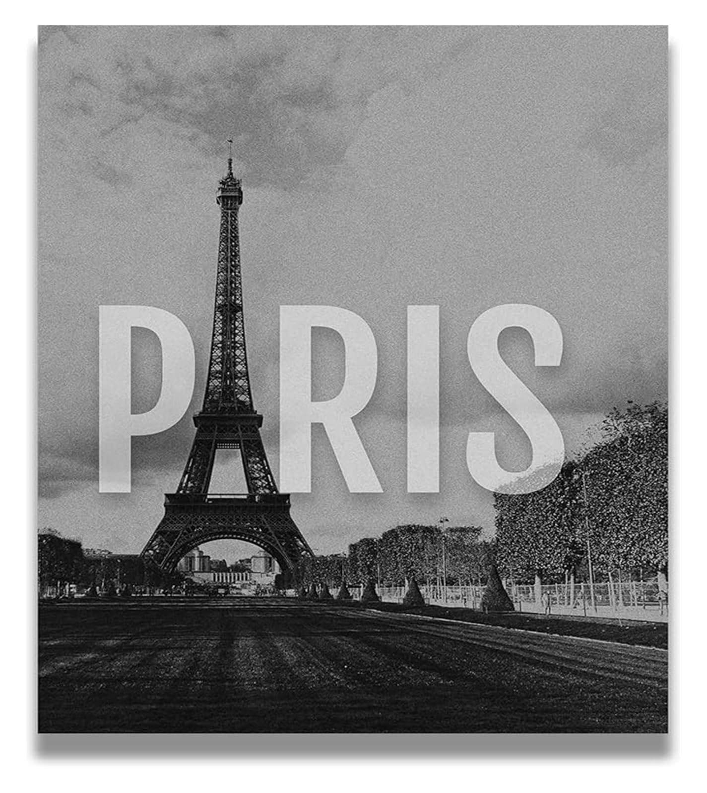 Eiffel Tower Bathroom Decor, Black and White Paris Wall-Art France Travel Poster for Home Office(Unframed,08x12inch(20x30cm))