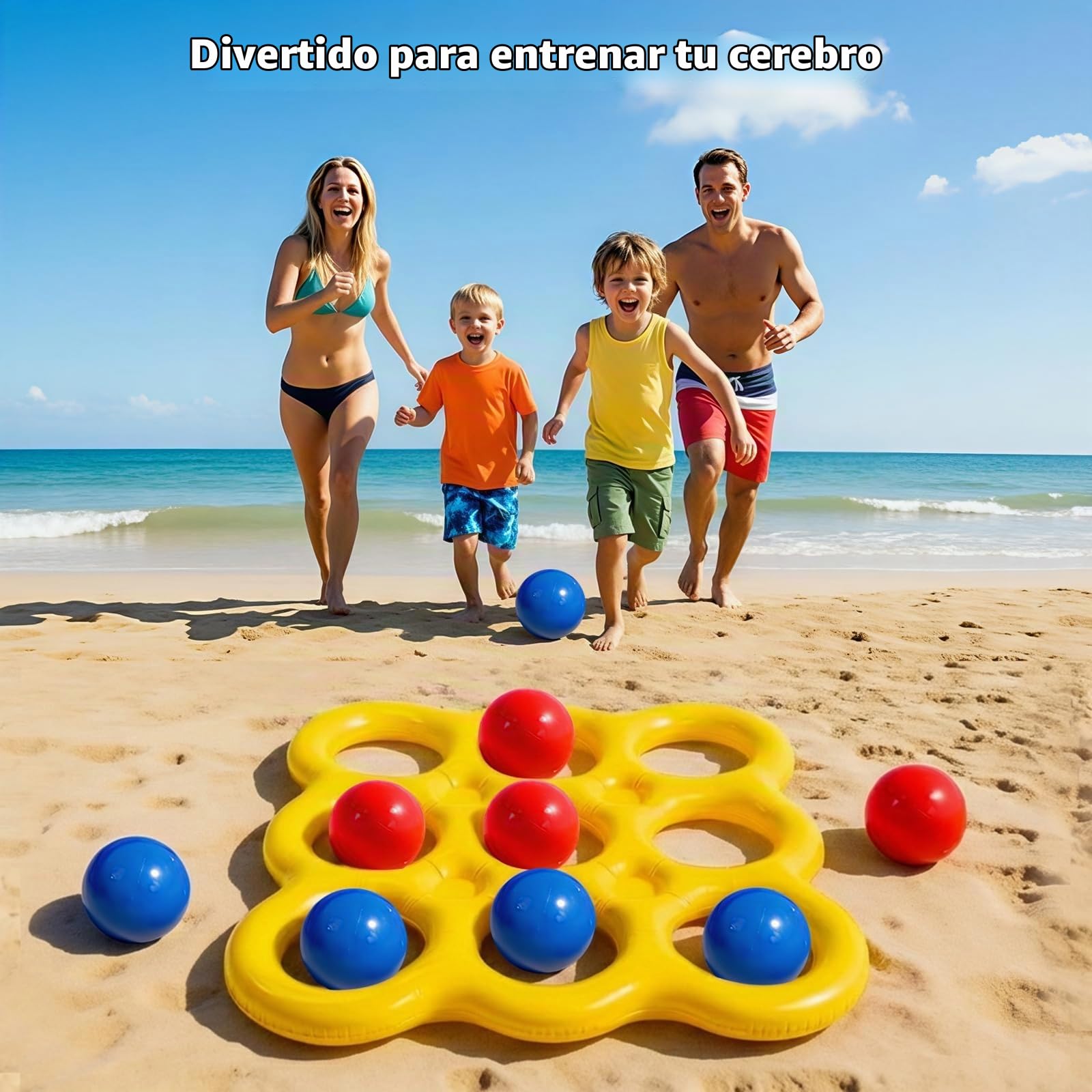 MoKo Juegos para la Piscina Tic TAC Toe, Flotador Inflable