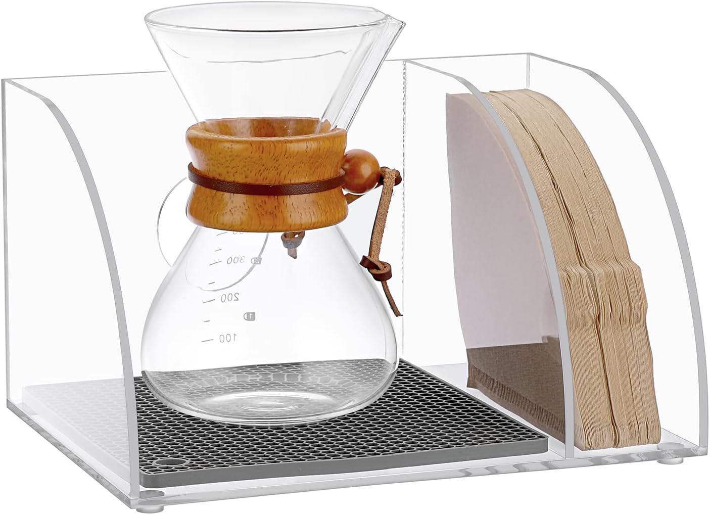 ELLDOO Clear Acrylic Coffee Organizer Stand, Compatible