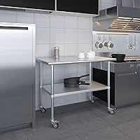 Vista 54 de Mesa de trabajo de acero inoxidable, mesa de metal