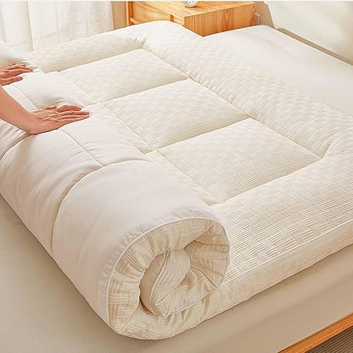 Miniatura 7 de Japanese Floor Mattress Foldable & Portable Roll Up Futon Mattress 4 Inch, Warm Top Mattress Topper, Quilted Fitted Mattress Protector Pillow Top