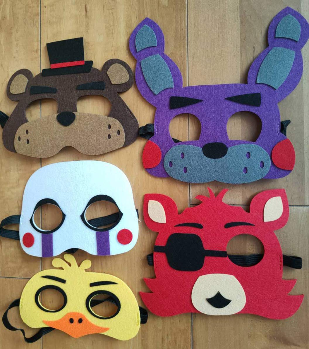 Buy Party Backdrop Five Nights at Freddy's Backdrop FNAF Backdrop + 5 Pack Cosplay Masks Party