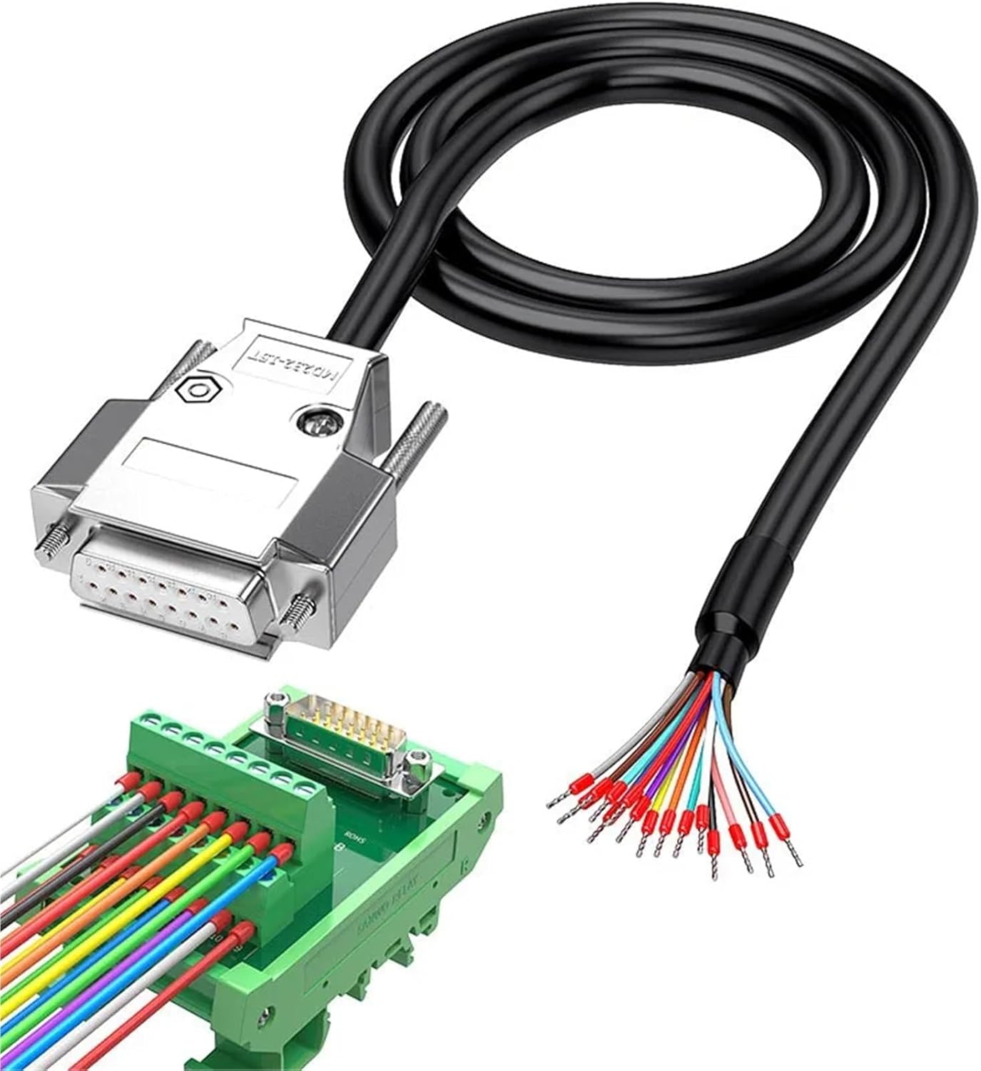1Pcs DB37 DB9 DB15 DB25 Male Female Connector Wire Industrial 9/15/25/37Pin Terminal Line Shielded DB 9 15 25 37 RS232 Serial Cable(PURPLE,DB CONNECTOR_2M_DB CONNECTOR)