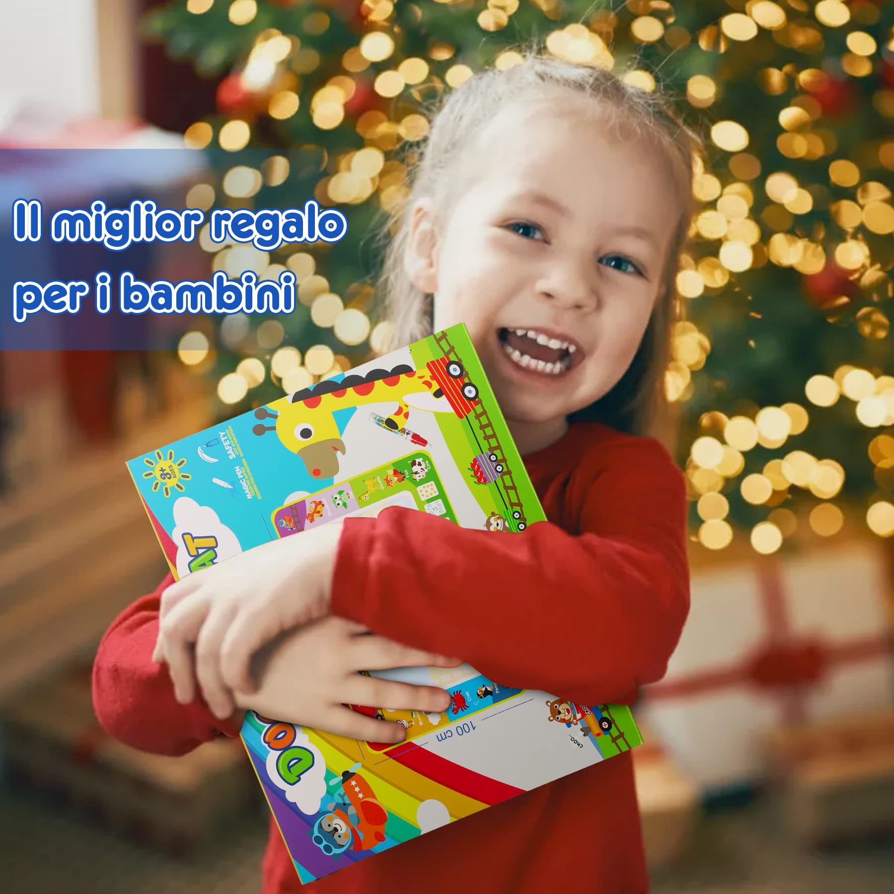 lenbest Tappeto Magico Bambini - 150×100cm Doodle Tappeto Magico - Giochi Bambini 2 3 Anni - Giochi Bambina - Giochi Educativi - Giocattoli Bambino 2 3 4 Anni Regalo