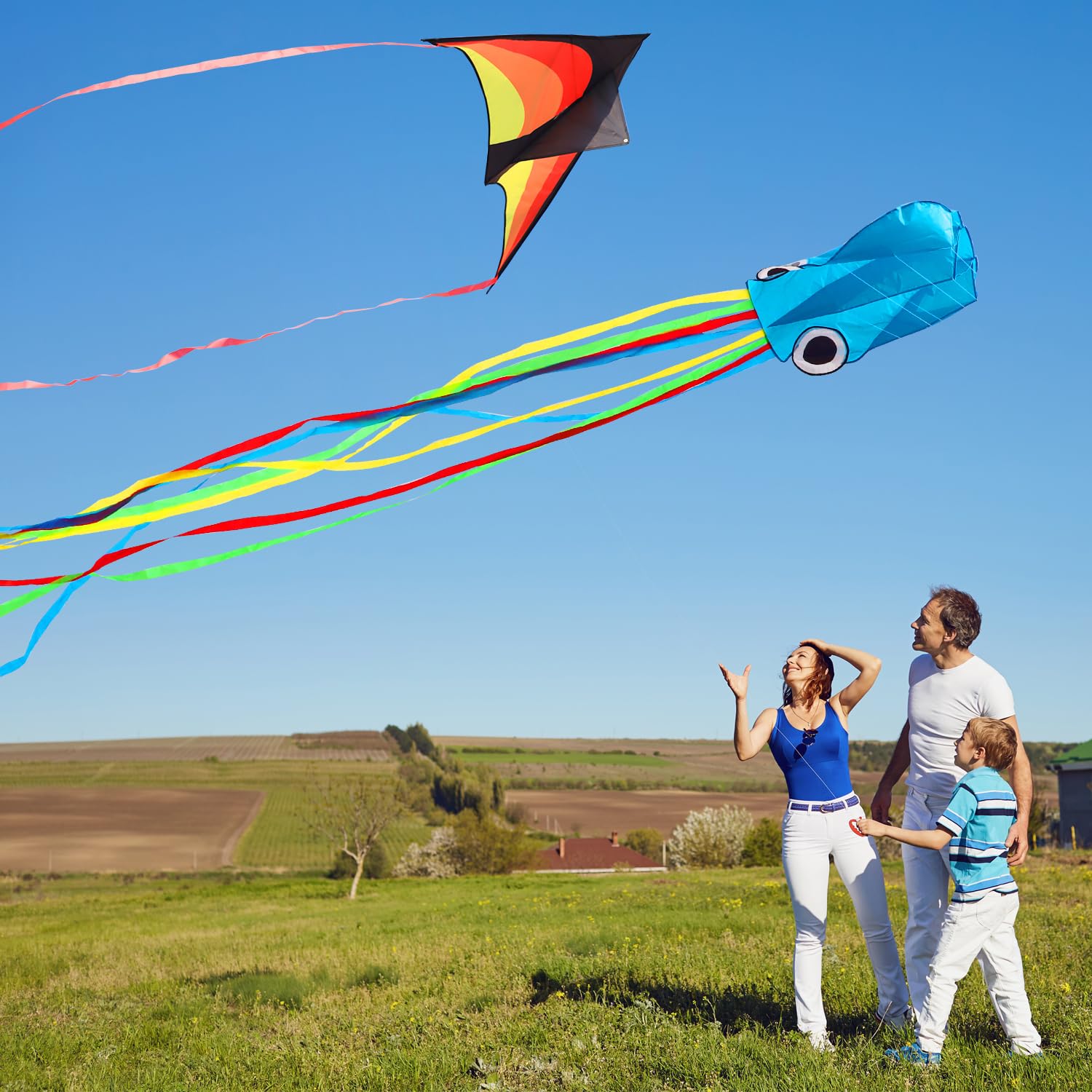 Trwałe latawce plażowe Delta Butterfly Octopus dla dorosłych i dzieci, łatwe latawce dla dzieci w wieku 8-12 lat, kolorowy aerodynamiczny design, lekkie i nieplączące się do aktywności na