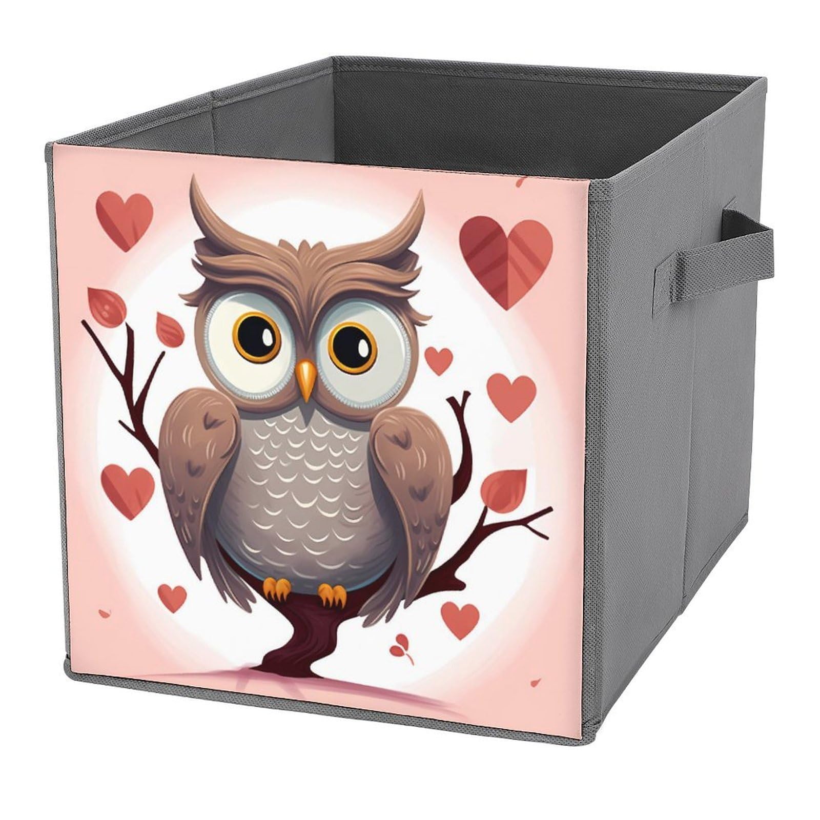 NONHAI Collapsible Storage Bins with Dual Handles Fabric Storage Basket Foldable Cubes Organizer Baskets Owl Lover1 Storage Boxes for Organizing Clothing Cube Storage Organizer Bins