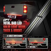 Vista 7 de OPT7 48" Barra de luz LED Redline Parlux de triple fila para puerta trasera con señal de giro secuencial roja - Tira de luz de marco de aluminio