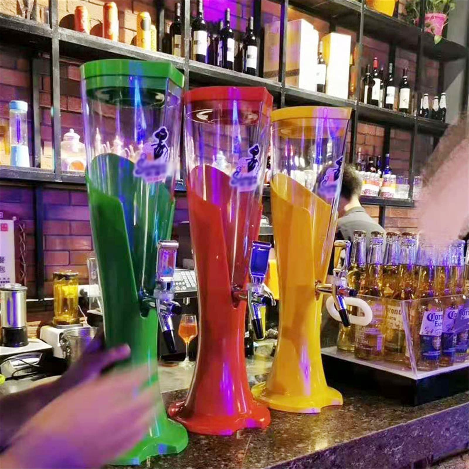 Wieża Piwa, Dozownik napojów Beer Tower z rurką do utrzymywania zimnych napojów, idealna na imprezy i gry, akcesoria do baru domowego,5,2.0L