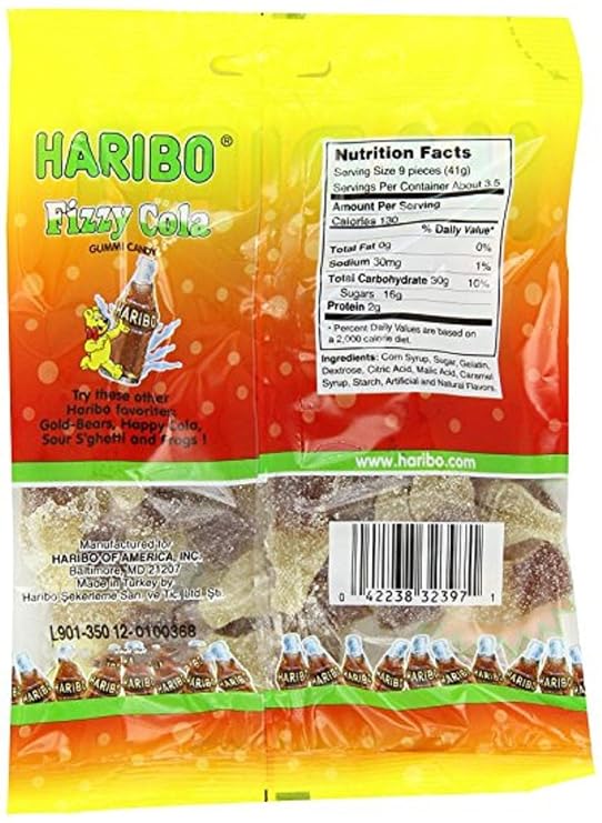 Haribo Gummi Candy, Fizzy Cola, 5 Ounce