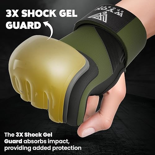 Miniatura 50 de WYOX Guantes interiores de boxeo de gel para hombres y mujeres, correas de muñeca rápidas de 31.5 in, protección acolchada para nudillos para Muay