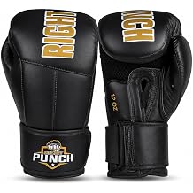 Leather Boxing Gloves for Punching Bag, Sparring, MMA, Muay Thai, Kickboxing and Martial Arts