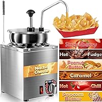Vista 8 de Dispensador de queso Nacho con bomba de acero inoxidable, calentador de salsa de queso de 2.8 cuartos de galón, calentador eléctrico de 6