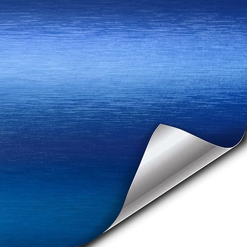 VViViD Metallic Blue Brushed Metal Vinyl Wrap Roll XPO Air Release Technology (1ft x 5ft)