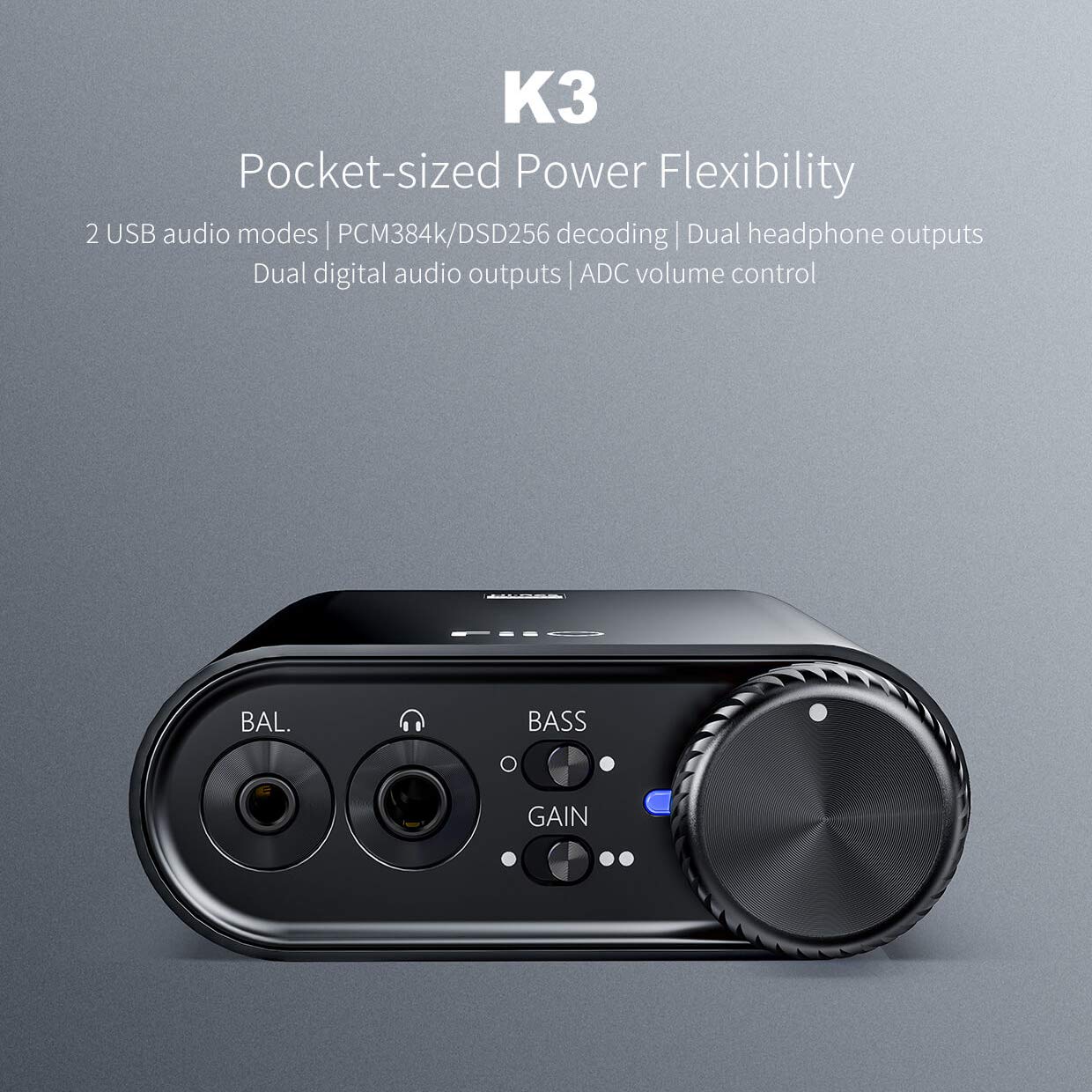 Amazon.co.jp: FiiO K3 Type-C USB DAC ヘッドフォンアンプ Blucoil
