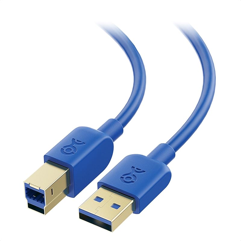 Cable Matters Cable USB 3.0 de 5 Gbps de largo, cable USB A a B, 15 pies, azul | Conector tipo B 3.0, compatible con cajas de discos duros/concentradores integrados