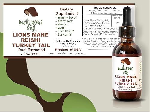 Miniatura 3 de Mane de leones  Reishi  Cola de pavo  Suplemento de hongos para apoyo del sistema inmunológico  Extracto doble para mejores beneficios  Salud