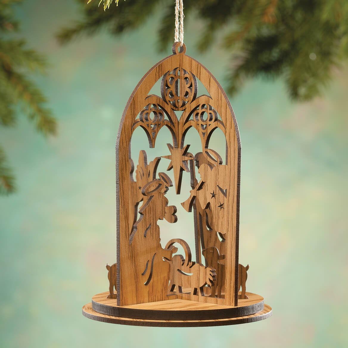 Kurt S. Adler Wood Nativity Scene Ornament D3424 New for Christmas - Image 2