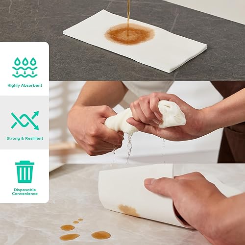 Miniatura 6 de Paquete de 420 toallas de mano desechables para baño, toallas de papel suaves y absorbentes, desechables, decorativas, para cocina, fiestas, bodas,