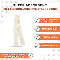 Vista 5 de MedVance Apósito estéril de alginato de calcio plateado altamente absorbente, (0.8 x 12 pulgadas), 5 apósitos/caja, paquete de 5