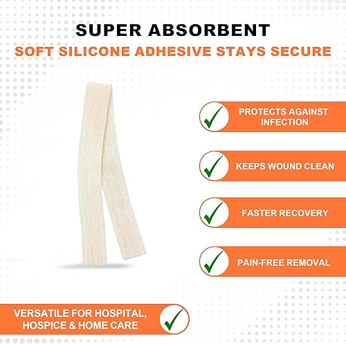 Miniatura 5 de MedVance Apósito estéril de alginato de calcio plateado altamente absorbente, (0.8 x 12 pulgadas), 5 apósitos/caja, paquete de 5