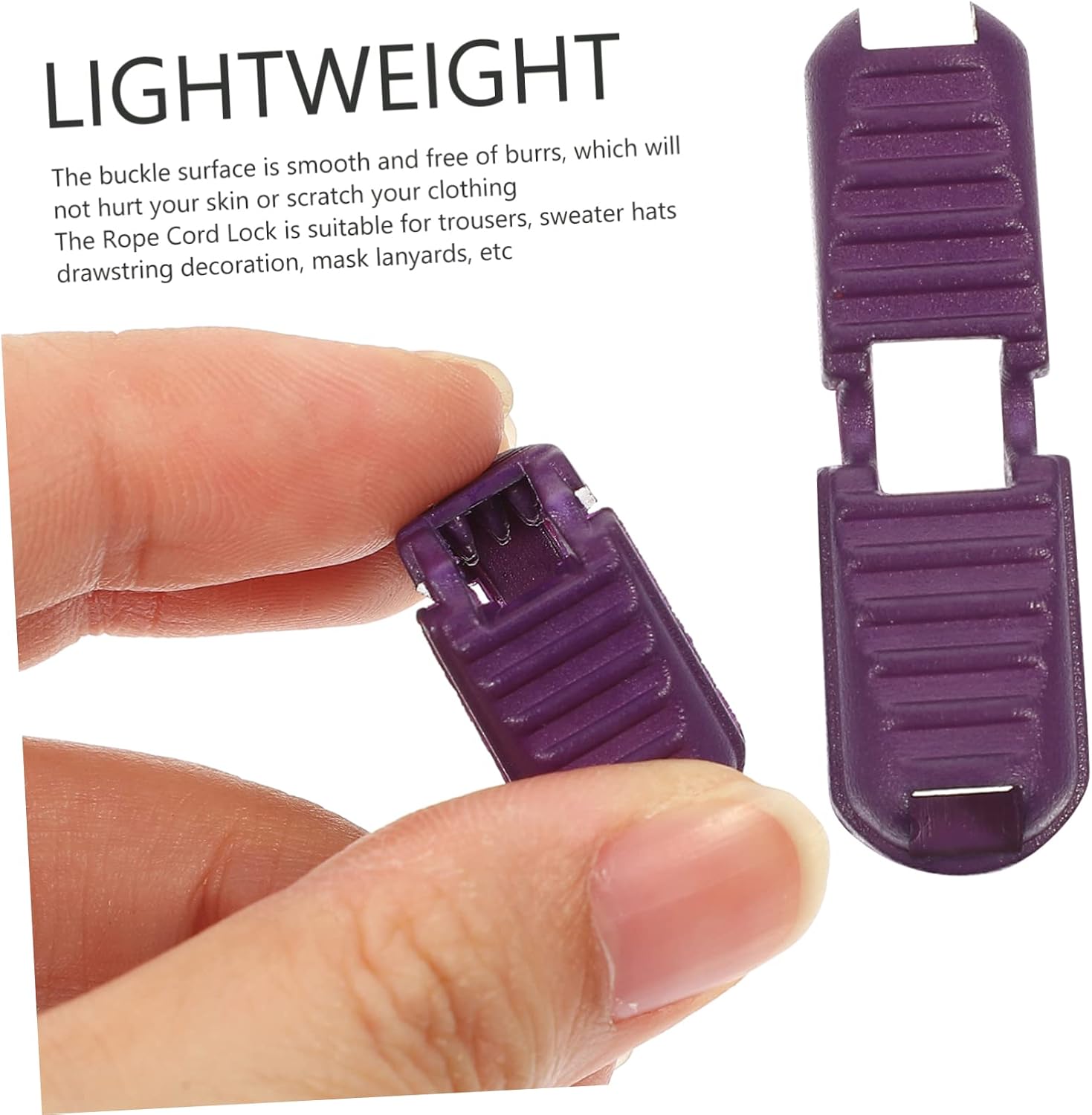 STOBOK 200pcs Bright Lanyard Cord Stoppers Fastener Craft End Rope Toggle Stoppers Heavy Duty Cord Locks for Drawstrings