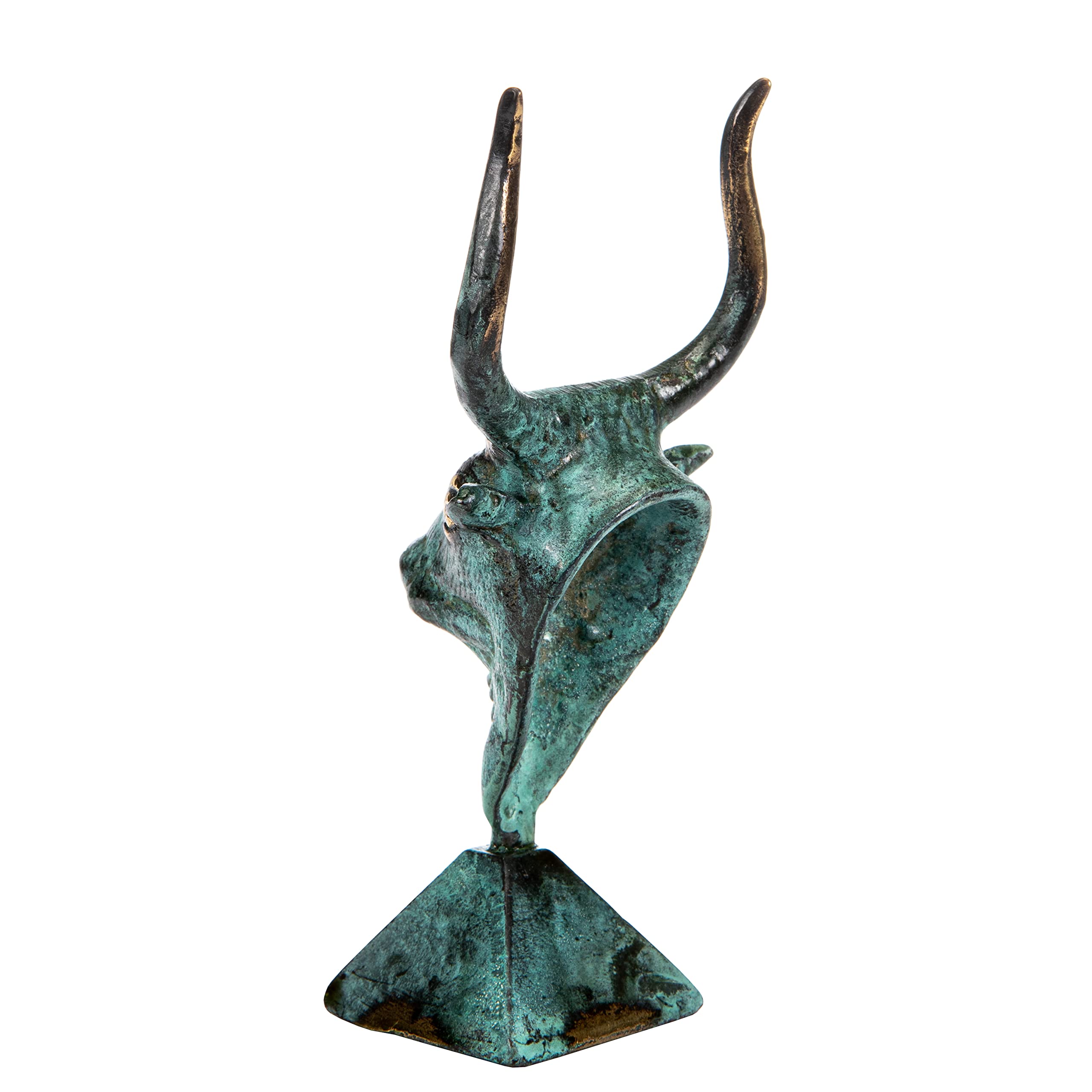 Minotaur Antigua Mitología Griega Cabeza Toro Estatua Bronce Figura 5.5 pulgadas