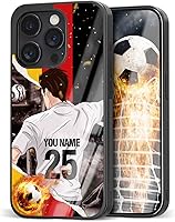 Vista 28 de Fundas personalizadas con nombre y número de fútbol para iPhone 11, 12, 13, 14, 15, 16, 17, 16 Pro Max Plus Mini, Samsung Galaxy Note10 Note20 S8 9