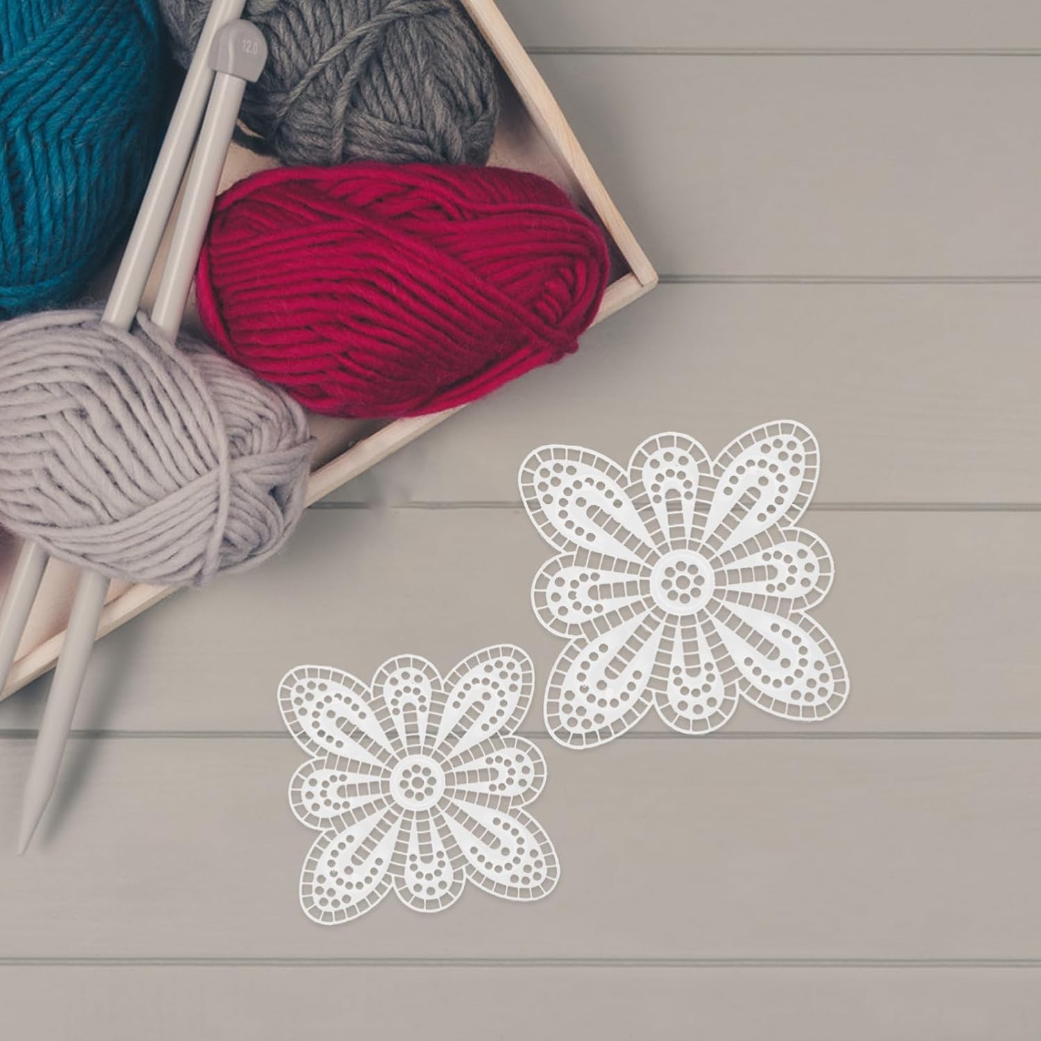 15pcs Plastic Mesh Canvas Sheets Crafting for Embroidery Knitting and Bag Making and Aesthetic Petal Design for