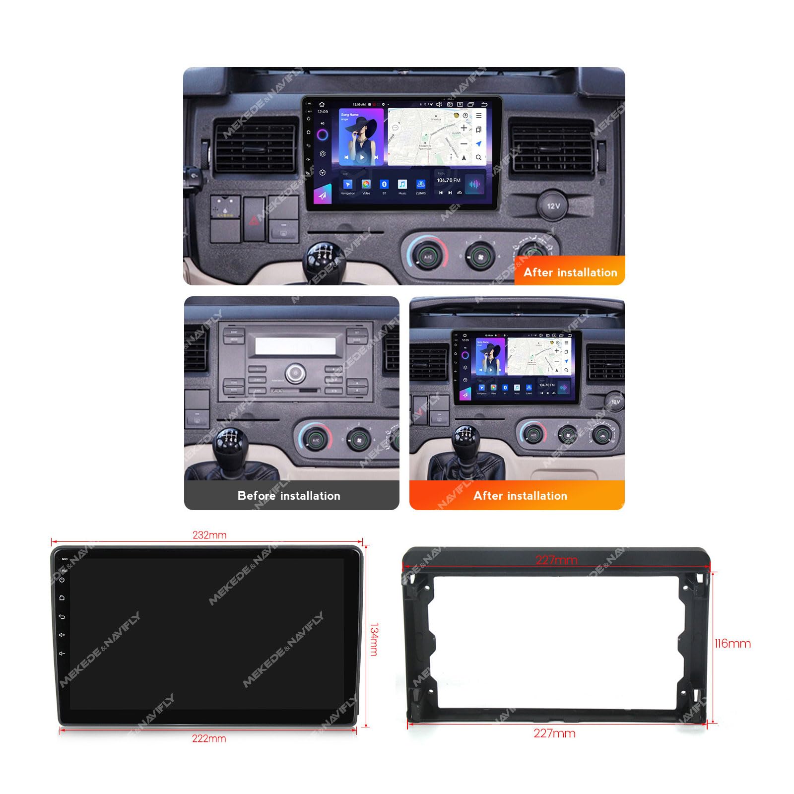 EsaSam Android 13 Car Stereo Bluetooth Car Play 2 DIN Touch Screen Compatible with Ford Focus 9in QLED Display Car Radio with Navigation Android Auto FM RDS SWC,8 Core NF7 8G+256G